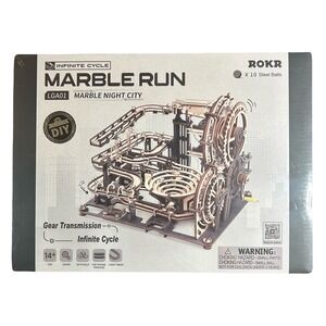 ROKR Marble Night City LGA01 3D Wooden Puzzle Mechanical DIY Marble Run Kit NEW